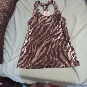Zebra sequined tank